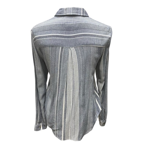 Maeve Anthropologie Women's XS Chatham Chambray Blue & White Button Front Shirt - Picture 5 of 16